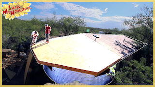 Roof Sheeting Complete & a Trip to Florida | Earthbag Kitchen & Bathroom | Weekly Peek Ep144