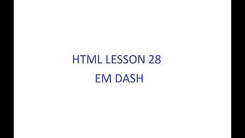 HTML Lesson 28
