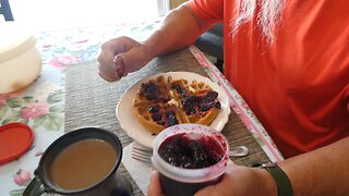 Waffles and Blueberry Jam