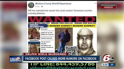 Tennessee sheriff says Delphi suspect not seen in the state