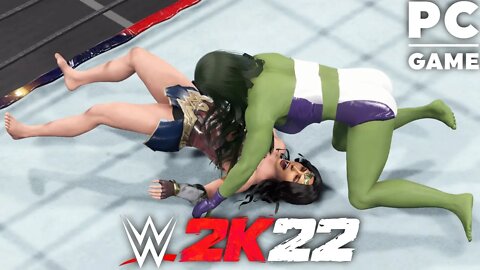 WWE 2K22 | WONDER WOMAN V SHE-HULK! | Requested Iron Woman Match [60 FPS PC]