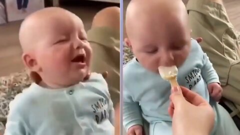 Cute!!! babies crying over the ice cream