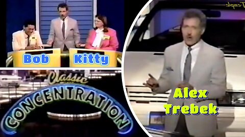 Alex Trebek | Classic Concentration | Bob vs Kitty | Full Episode | Game Shows