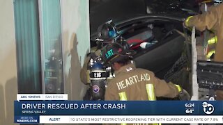 Driver rescued after crash