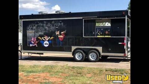 2020 - 8' x 22' BBQ Concession Trailer with Porch | Lightly Used BBQ Rig for Sale in Texas