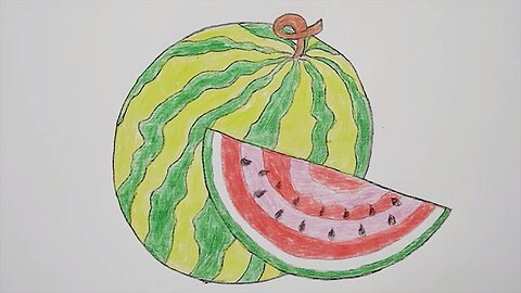 How to Draw Watermelon | Step by step | Very easy | Art Video