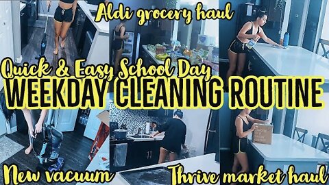 WEEKDAY CLEANING ROUTINE 2021 | THRIVE MARKET HAUL | ALDI GROCERY HAUL | NEW VACUUM | ez tingz