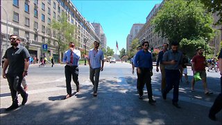 Paseo Bulnes pedestrian street in Santiago, Chile