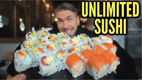 ULTIMATE ALL YOU CAN EAT SUSHI CHALLENGE | Competitive Eater Vs #1 Sushi Buffet | Hundreds Of Sushi