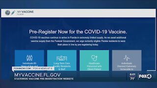 Florida vaccine pre-registration system