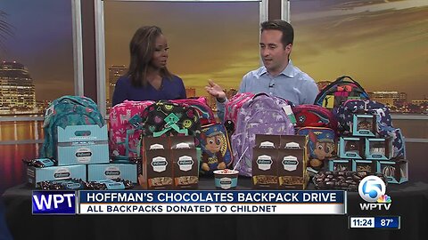 Hoffman's Chocolates backpack drive