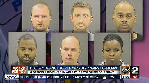 Mayor Pugh supports DOJ decision not to file charges against officers accused in death of Freddie Gray