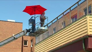 Construction company offers cherry picker up to family visit