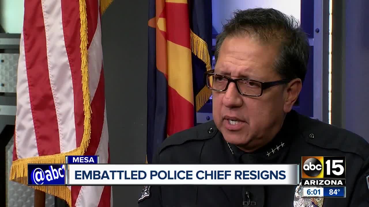 Embattled Mesa Police Chief Ramon Batista has resigned