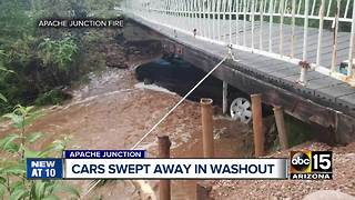 Two cars swept away in Apache Junction flash flood