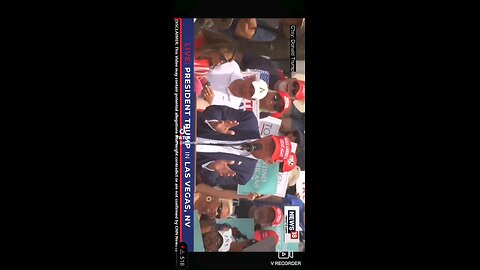 Donald Trump makes fun of Joe Biden at a Trump rally in Las Vegas, Nevada.