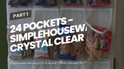 24 Pockets - SimpleHouseware Crystal Clear Over The Door Hanging Shoe Organizer, Gray (64'' x 1...