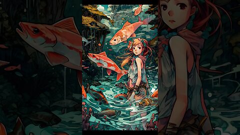 Lagoon Anime Girl - Midjourney Art - #Midjourney #tropical #anime #art