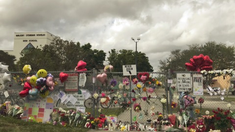 Memorial grows outside Stoneman Douglas High School