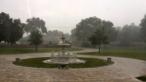 Lightning in the Courtyard at Casa Bella Estate