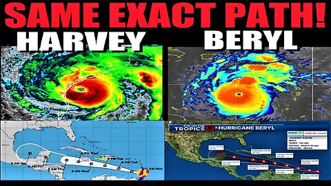 🤯 Hurricane Beryl SAME PATH as HURRICANE HARVEY!