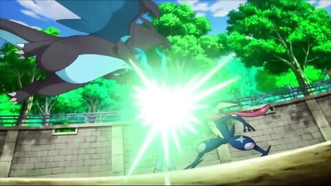 Mega Charizard X vs Ash-Greninja | Pokemon XY | FULL FIGHT