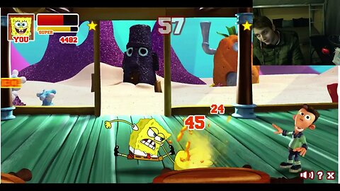 Sheen VS SpongeBob SquarePants In A Nickelodeon Super Brawl 2 Battle With Live Commentary