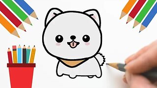 COMO DESENHAR CACHORRO (INICIANTES) | PRINTE A TELA NO FINAL DO VÍDEO 🎁 #desenhokawaii