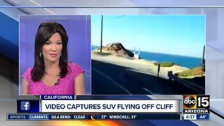 Video captures SUV flying off cliff