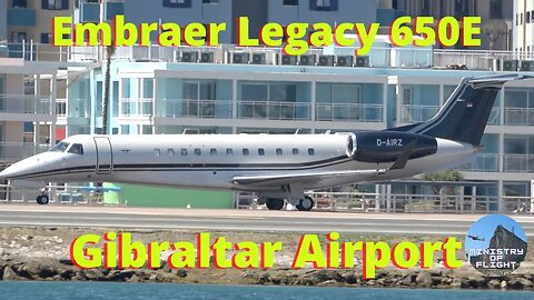Embraer Legacy Landing at Gibraltar Airport, Air Hamburg