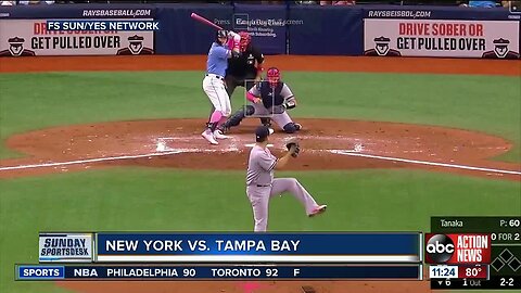 New York Yankees beat Tampa Bay Rays 7-1, take 2 of 3 from AL East leaders