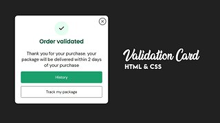 Create Validation Card using HTML & CSS | Cyper Coder