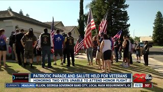 Patriotic parade held for veterans unable to attend honor flight