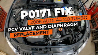 2006 Audi A4 PCV Valve and Diaphragm Replacement - Check Engine Code P0171