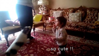 Little Girl Mimics Dog's Bark