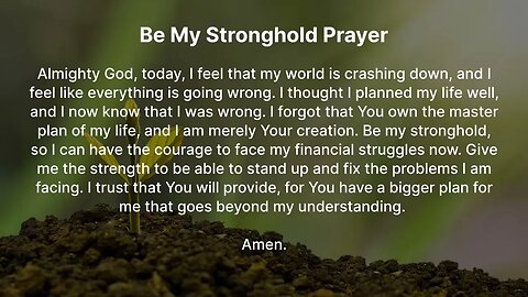 Be My Stronghold Prayer (Prayer for Financial Stability)
