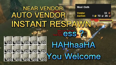 the best Wool Cloth Spot location AUTO VENDOR AND AUTO SPAWN - GOLD FARM WOTLK