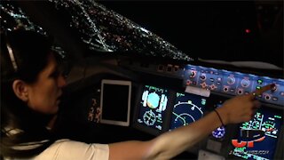 Night flight into Mexico City with Captain Alejandra