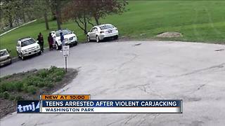 Violent carjacking caught on security cameras