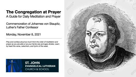 Commemoration of Johannes von Staupitz, Luther's Father Confessor