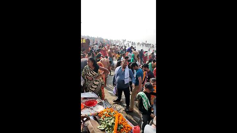 Indian culture. Bath in the Ganga river in Bihar