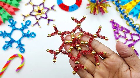 Pipe Cleaner Crafts | Chenille Wire Snowflake Making Crafts