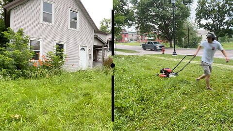 Epic Lawn Mowing Transformation: Overgrown Yard Makeover | Elevation Project House Edition