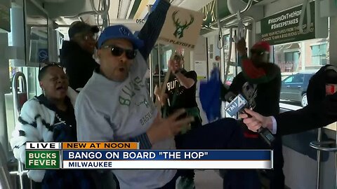 Bucks fans on board The Hop are just a little excited for Friday night's Game 3