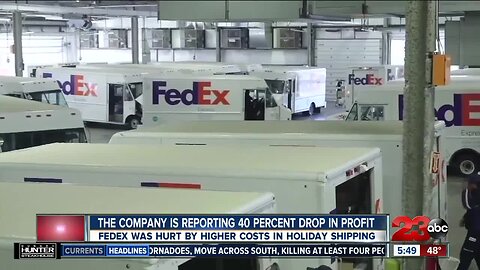 FedEx is reporting 40 percent drop in profit