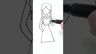 How to draw and paint Wednesday from Addams Family Netflix #shorts