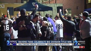 Fans celebrate big Ravens win