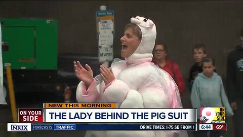 She's been an important part of the Flying Pig for 20 years, but she's never run the race