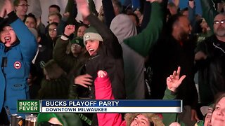 Bucks fans celebrate a victory in Game 3