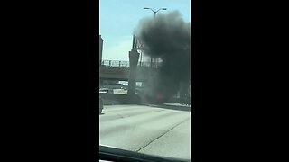 One transported to hospital after vehicle fire on I-43 southbound